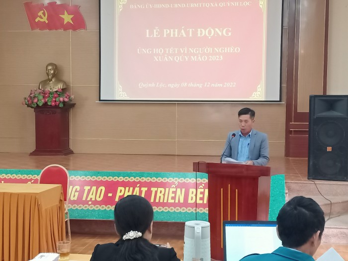Quỳnh Lộc: Phát động ủng hộ, giúp đỡ người nghèo đón Tết Quý Mão 2023